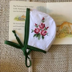 Embroidered baby bonnet
